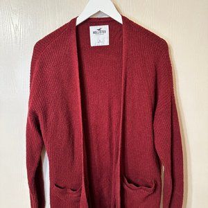 Hollister Women's Small Red Cardigan Sweater